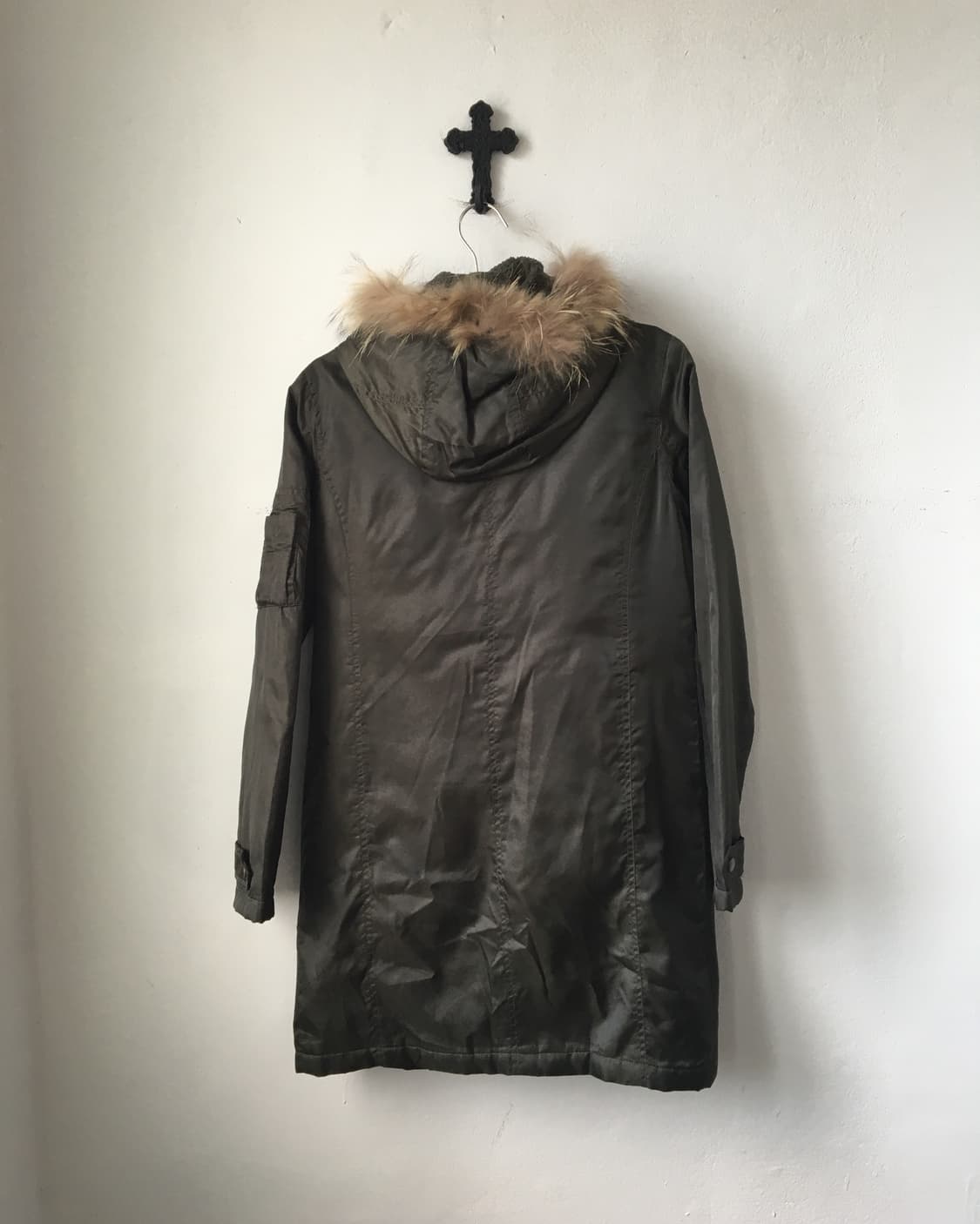 Fake fur hood filed jacket 상품이미지3