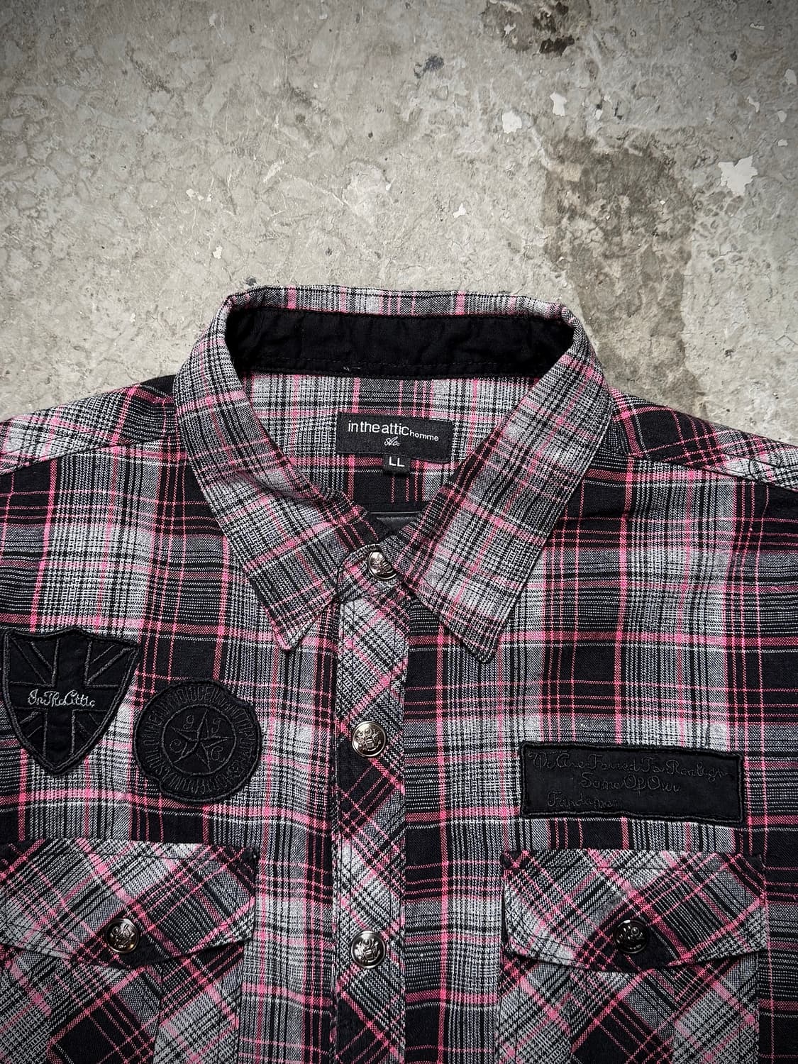 In The Attic – Pink Check Roll-Up Shirt 상품이미지3