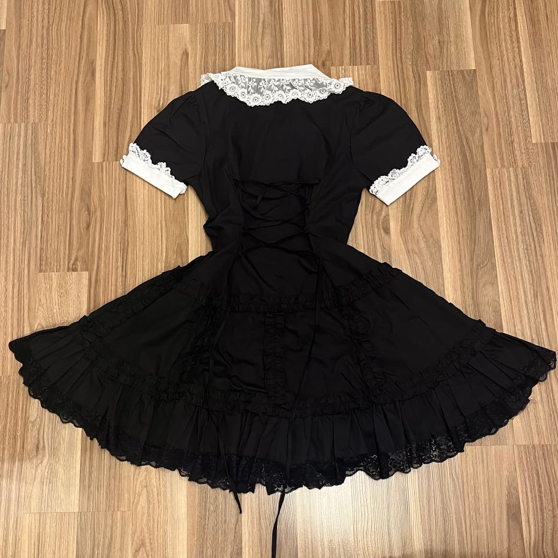 고스로리 로리타 레이스 프릴 반팔 원피스 상품이미지2