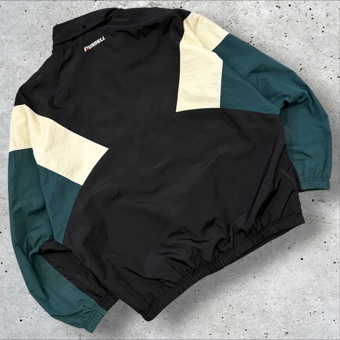 [XL] Russell 러셀 어센틱 블랙/그린 바람막이 D744 상품이미지2