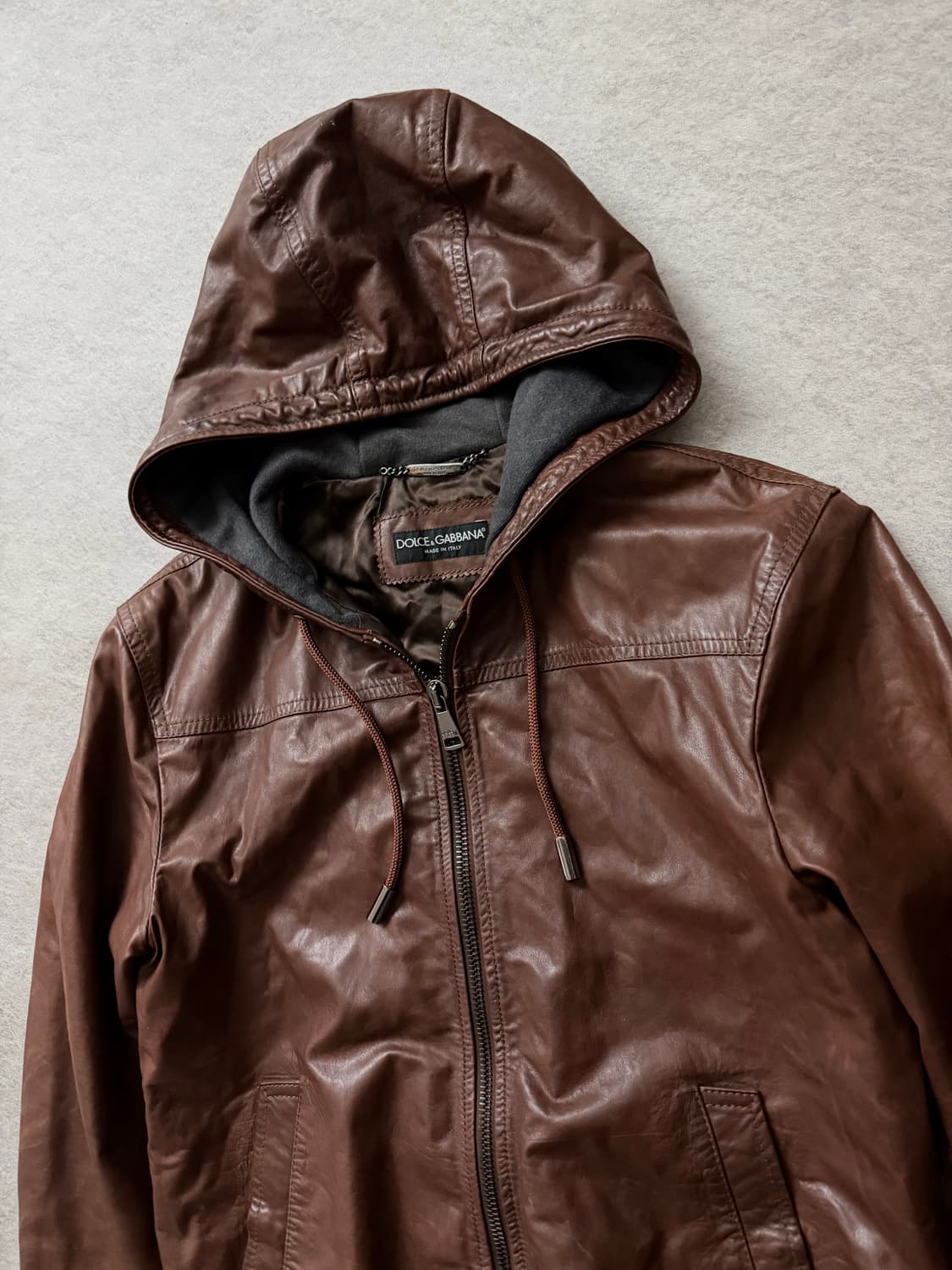 돌체앤가바나 후드 카프스킨 레더자켓 상품이미지3