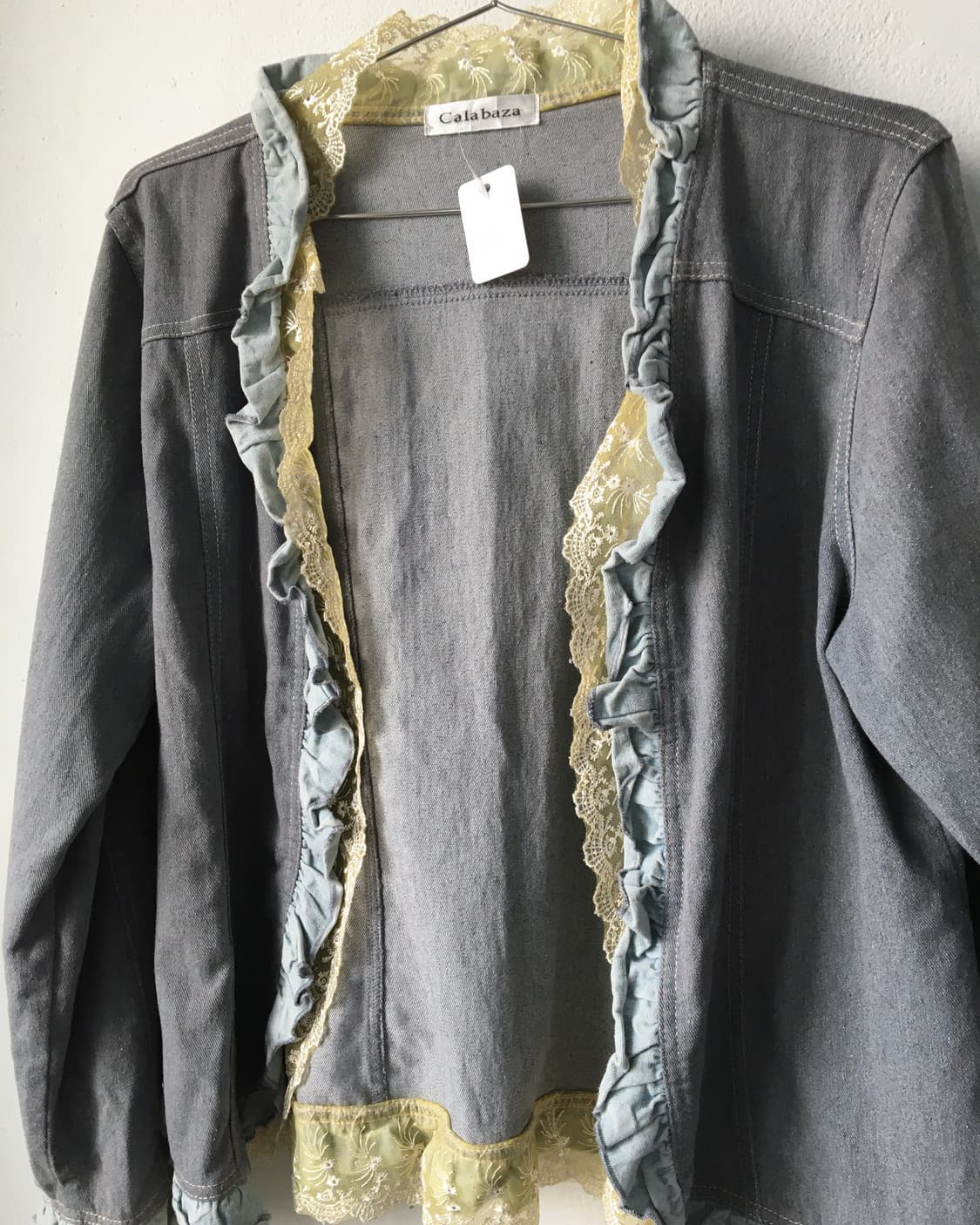 Lace trimming open jacket 상품이미지5
