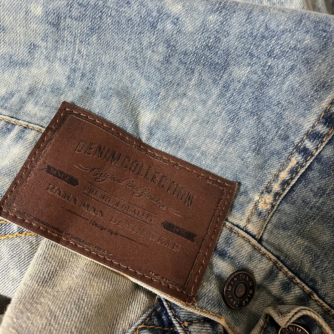 자라 맨 워싱 데님 트러커 자켓 M 상품이미지5