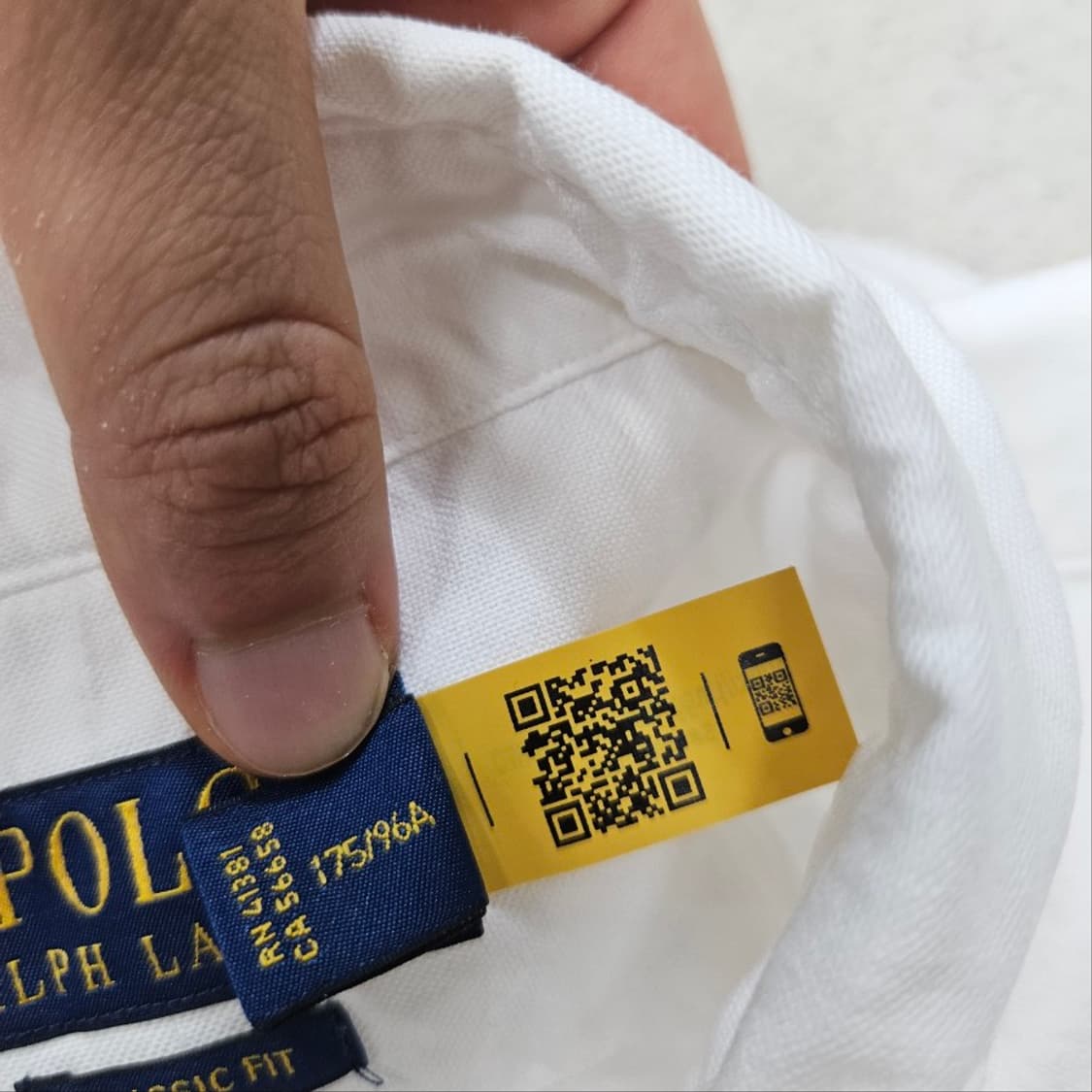 폴로 랄프 로렌 신형 qr 화이트 셔츠 M 클래식핏 상품이미지5