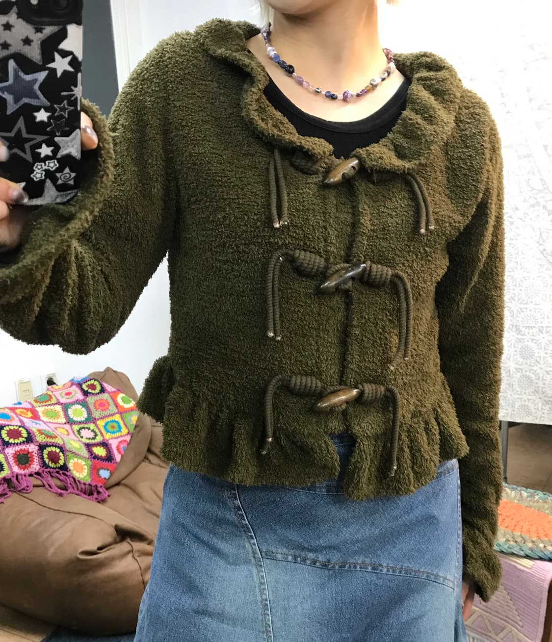 빈티지 여성 떡볶이 단추 니트 가디건  상품이미지1