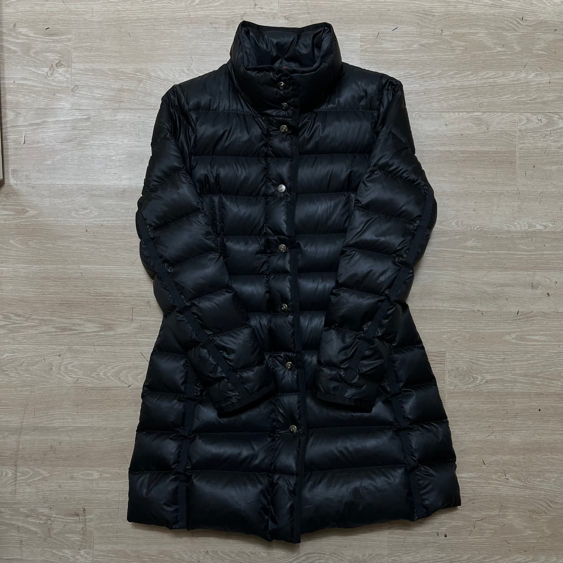 채리엇 여성 구스다운 스탠드넥 슬림 롱패딩 점퍼 [블랙] M/95 상품이미지1