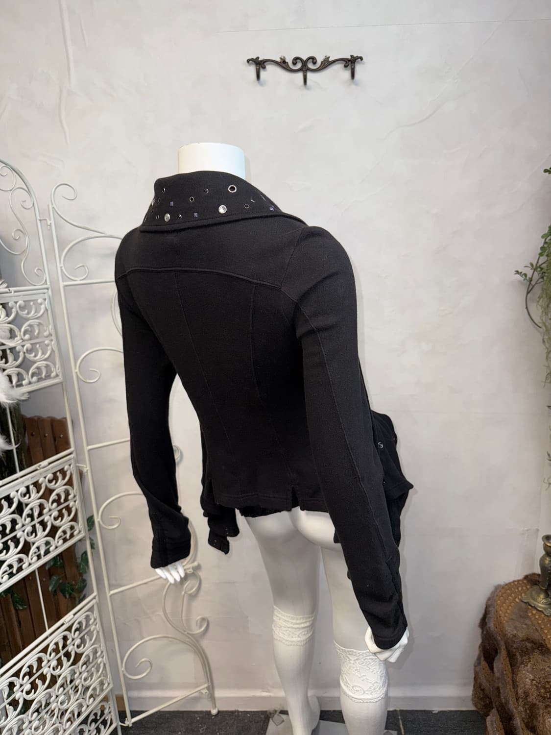 Black stud ruffle layered unbalanced jk 상품이미지5