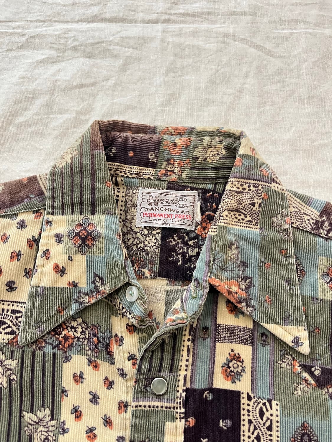 70s H bar C 빈티지 코듀로이 웨스턴 셔츠 상품이미지5