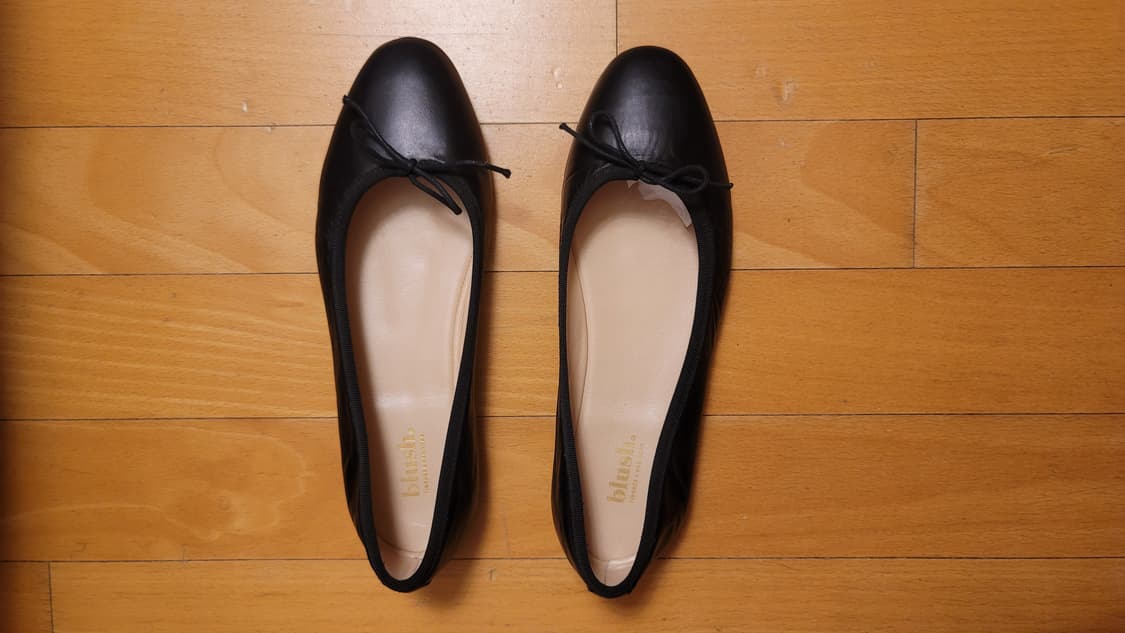 이태리 블러쉬(Blush) 무광 플랫 슈즈 Black (250,EU39) 상품이미지7