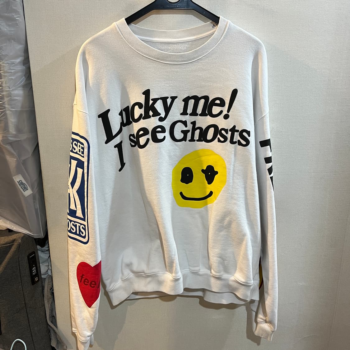 CPFM X KIDS SEE GHOST 맨투맨 화이트 스몰 상품이미지1