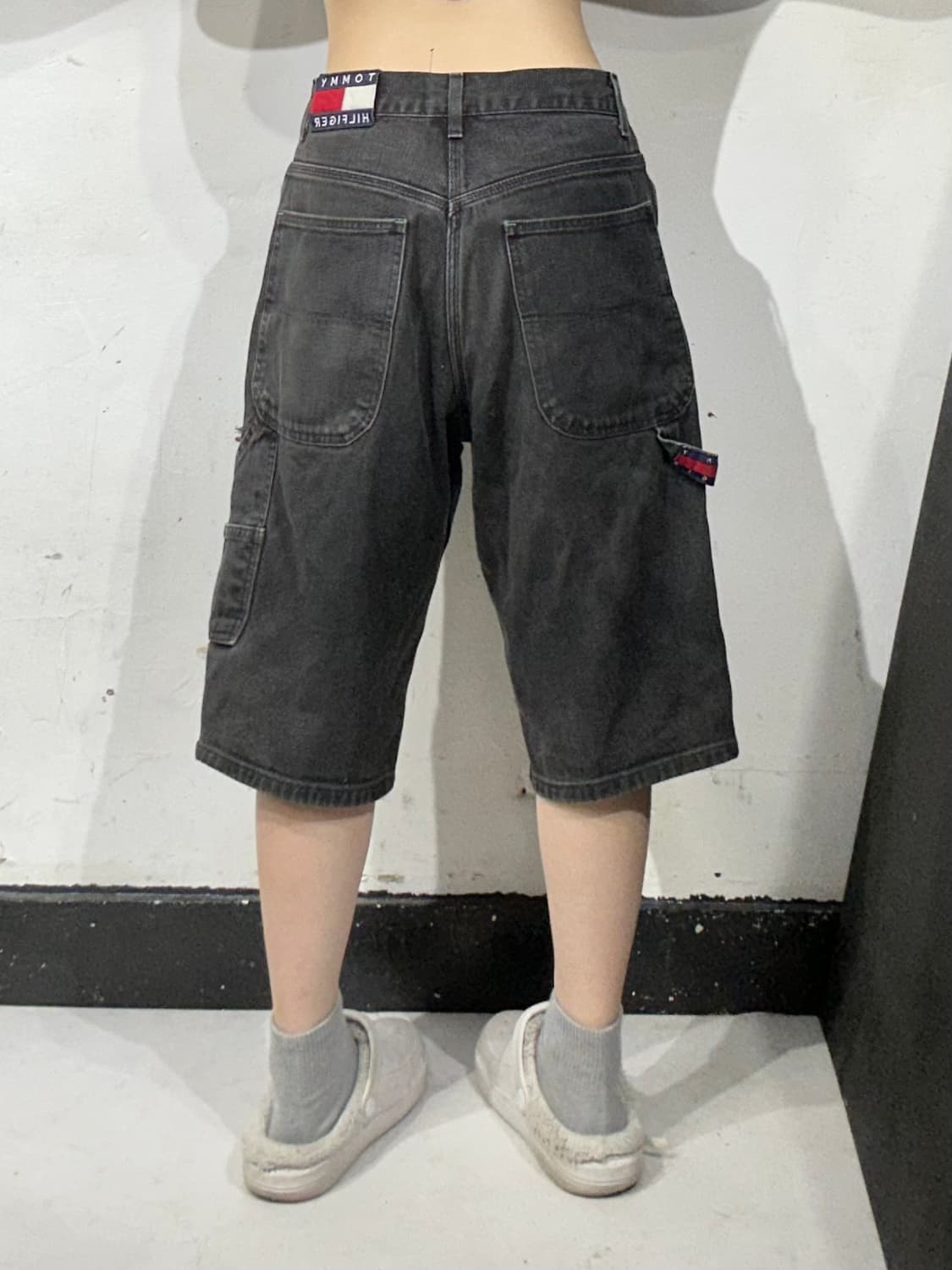 00s 타미 힐피거 카펜터 흑청 버뮤다 팬츠 반바지  상품이미지3