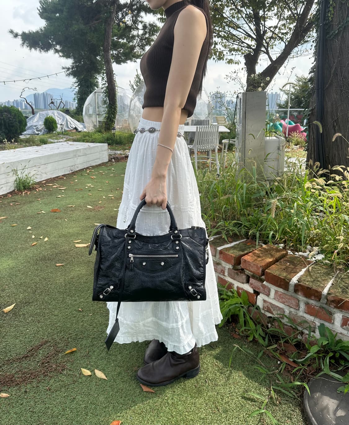 [A+ 정품] 발렌시아가 시티 모터백 미디움 블랙 상품이미지8