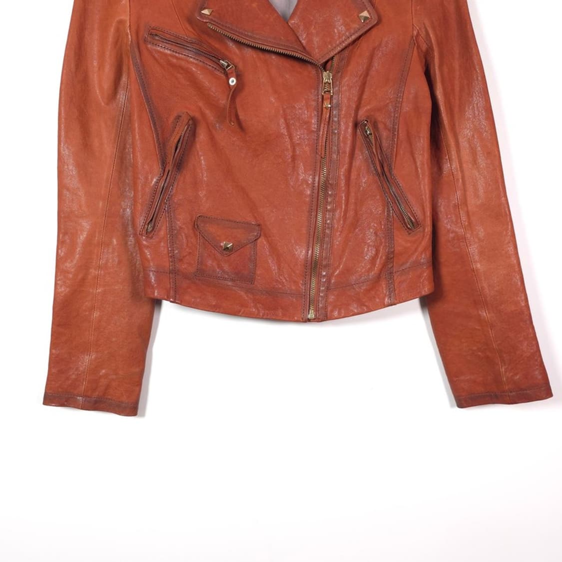 나인식스뉴욕 스터드 디테일 천연 양가죽 라이더 자켓 FL 상품이미지4