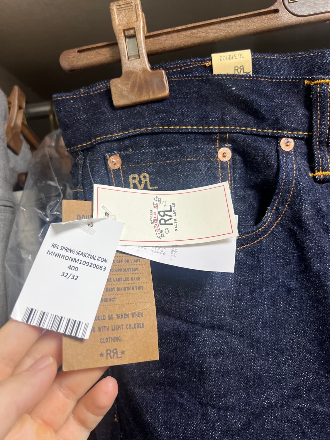 더블알엘 RRL 빈티지5포켓 셀비지진 새제품 32/32 국내매장 구매 상품이미지3