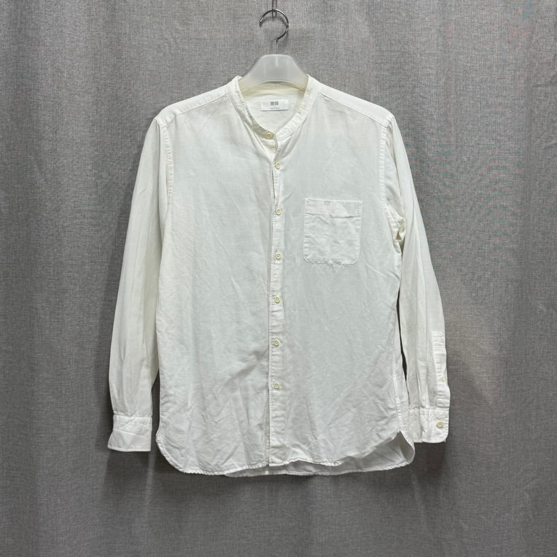 [L] 유니클로 린넨 마 헨리넥 긴팔 셔츠 남방 상품이미지1