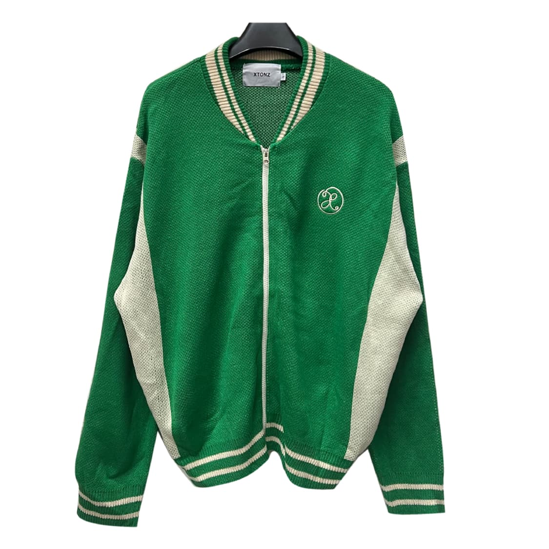 엑스톤즈 그린 마리 스타디움 니트 집업 자켓 L 상품이미지1