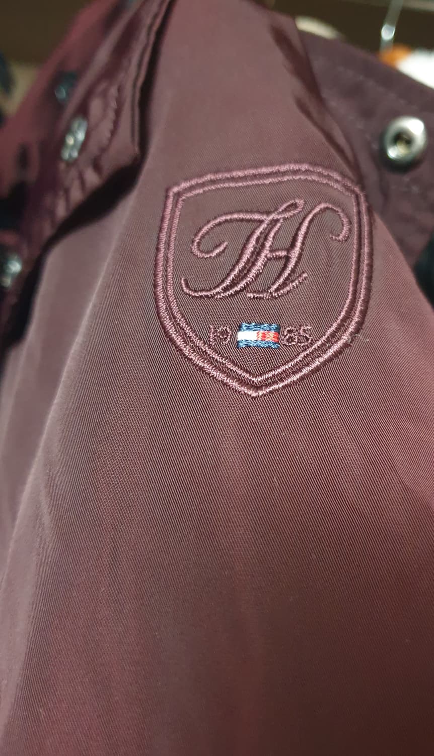 타미힐피거 후드 패딩 야상 버건디색 (S) 상품이미지4