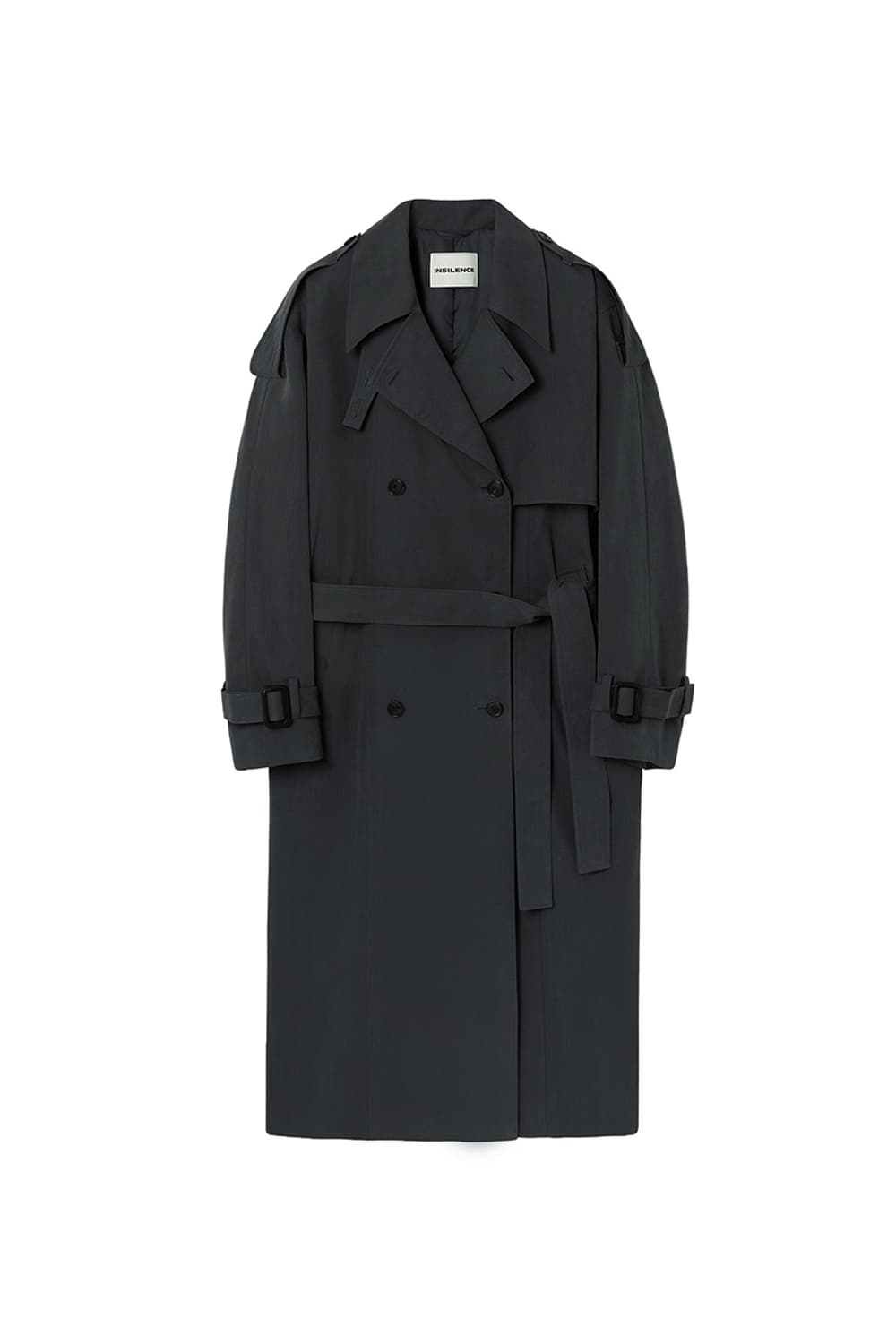 인사일런스우먼 오버사이즈 더블 트렌치 코트 차콜 그레이 XS 상품이미지1
