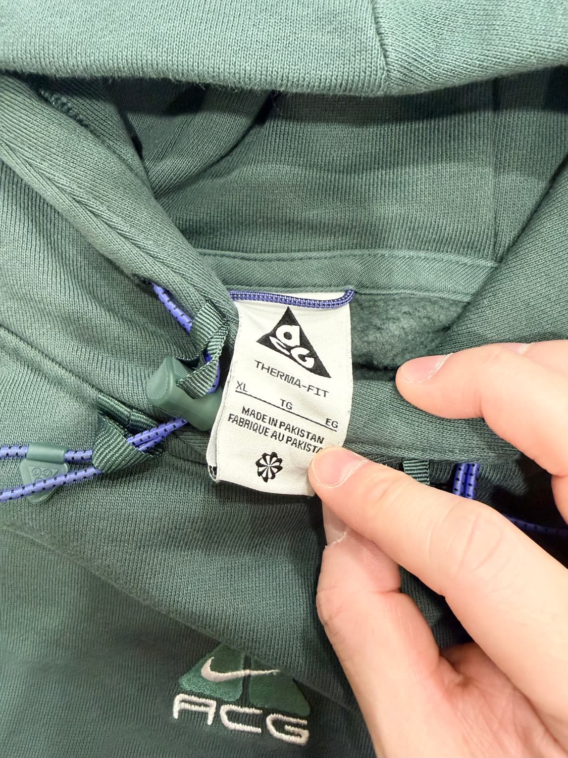 나이키 ACG 써마핏 플리스 풀오버 후드 빈티지 그린 - 아시아 상품이미지3