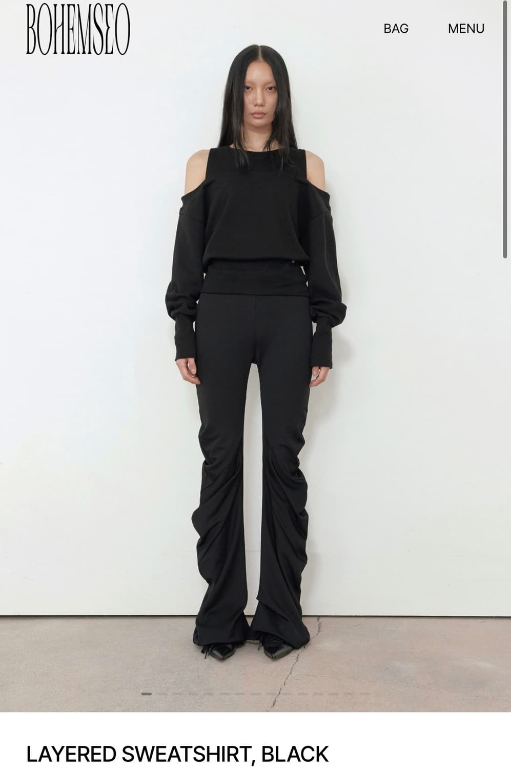 보헤미안서울) Layered Sweatshirt BK F 상품이미지1