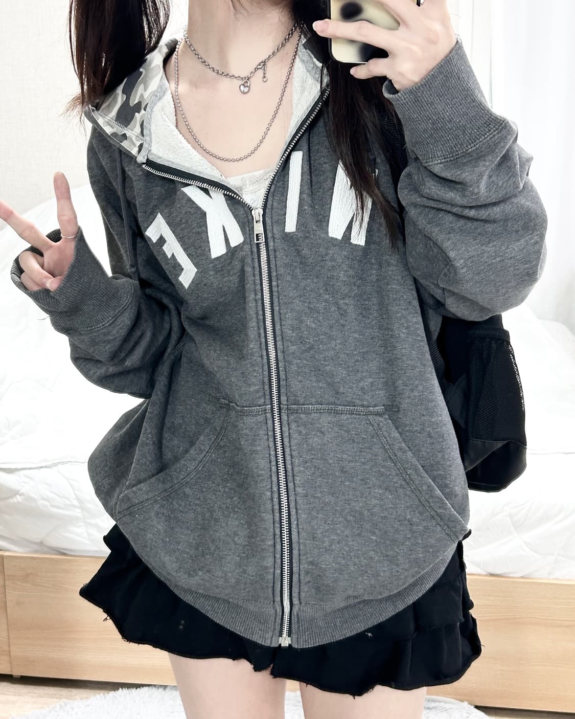 나이키 빅로고 그레이 후드집업 상품이미지3