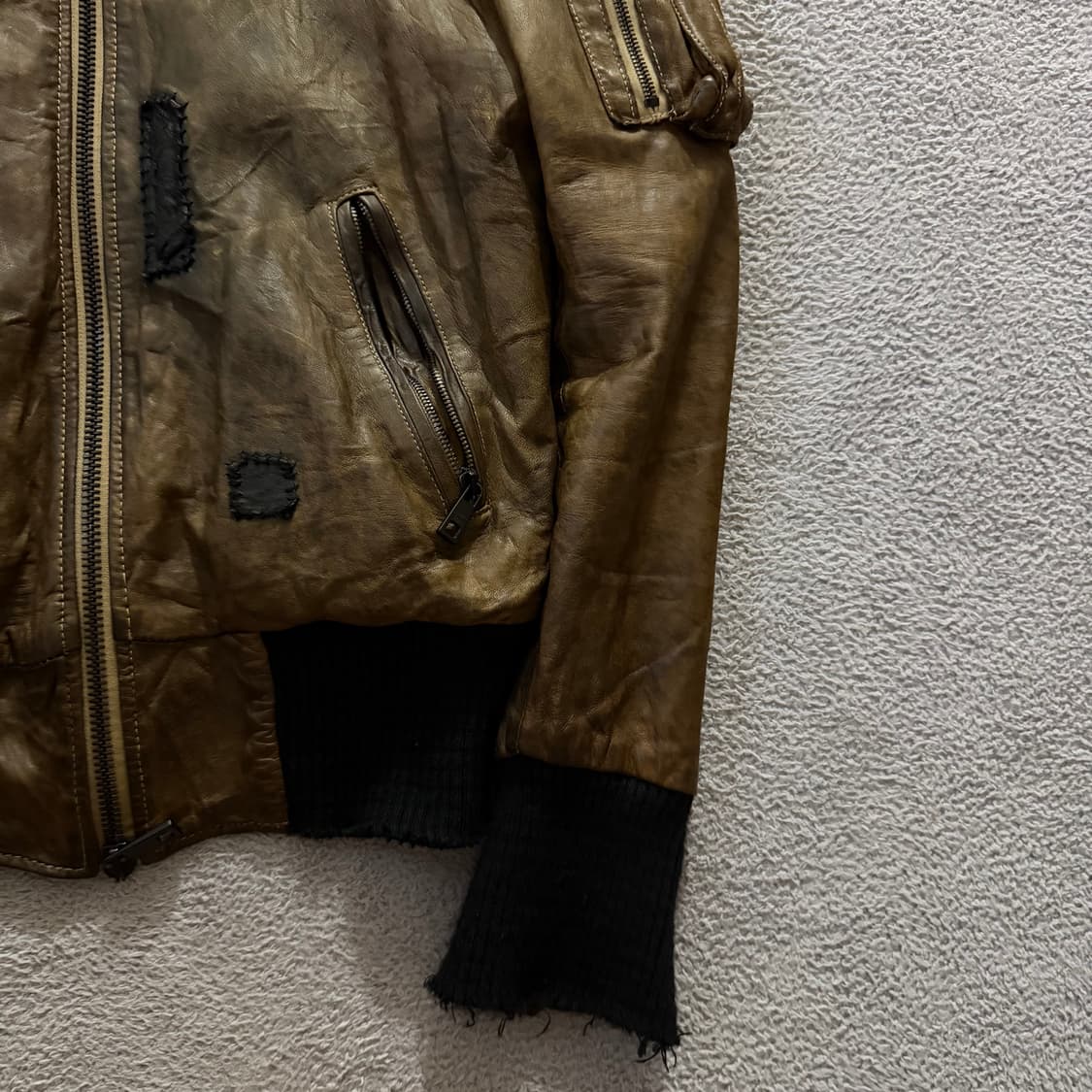 Giorgio brato patch leather jacket 상품이미지3