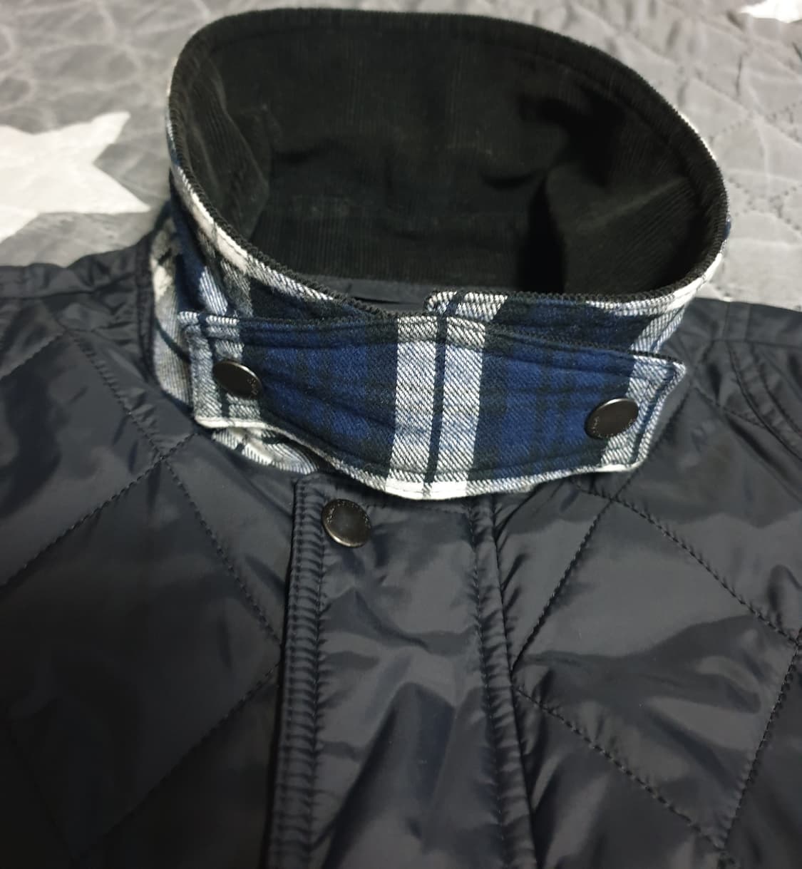 헨리코튼 골프 카라 코듀로이 퀄팅점퍼 블랙 (M) 상품이미지4