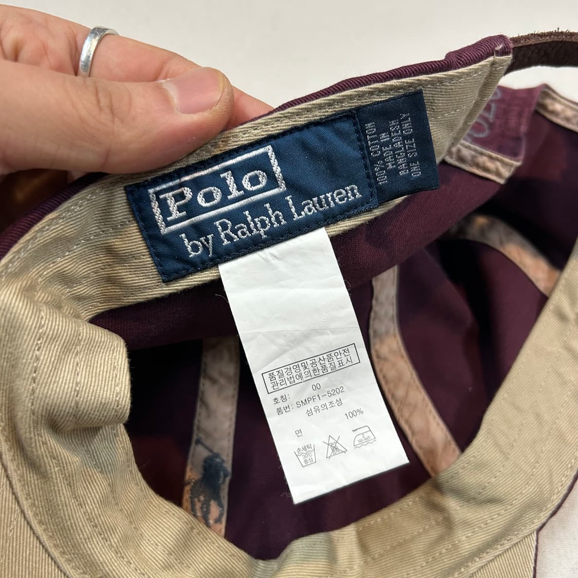 폴로 랄프로렌 버건디 볼캡 모자 가죽스트랩 정품 상품이미지7