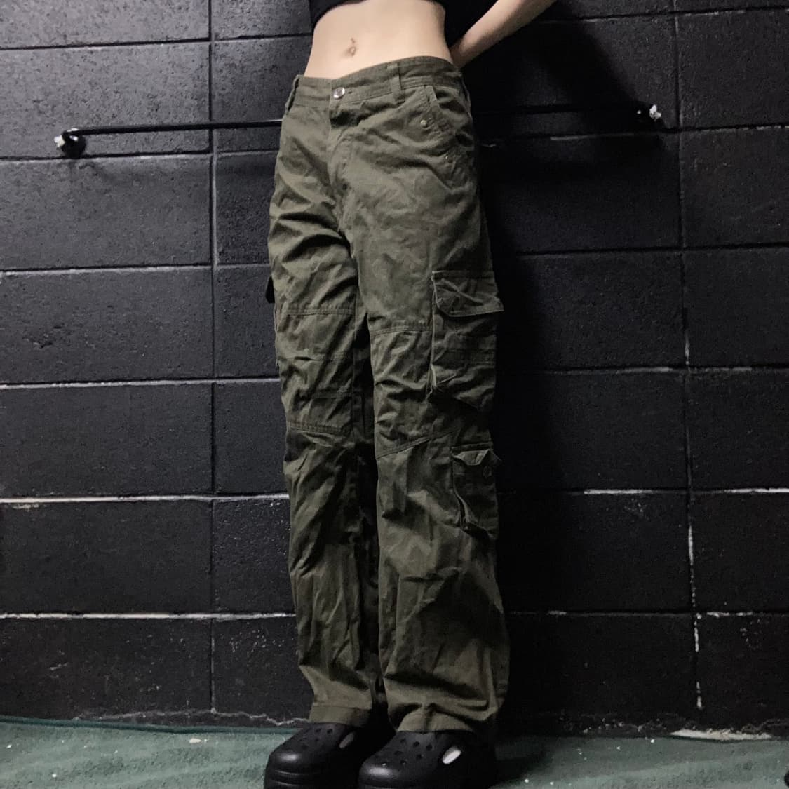 빈티지 카키 카고팬츠 상품이미지1