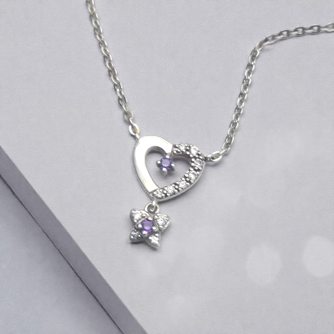 안나수이 하트 나비 펜던트 실버 목걸이 상품이미지1