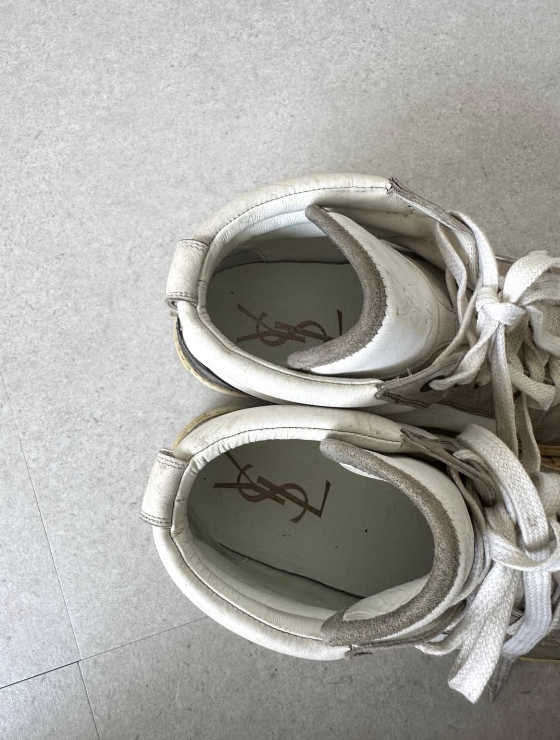 생로랑 2000s YSL 화이트 레더 하이탑 상품이미지7