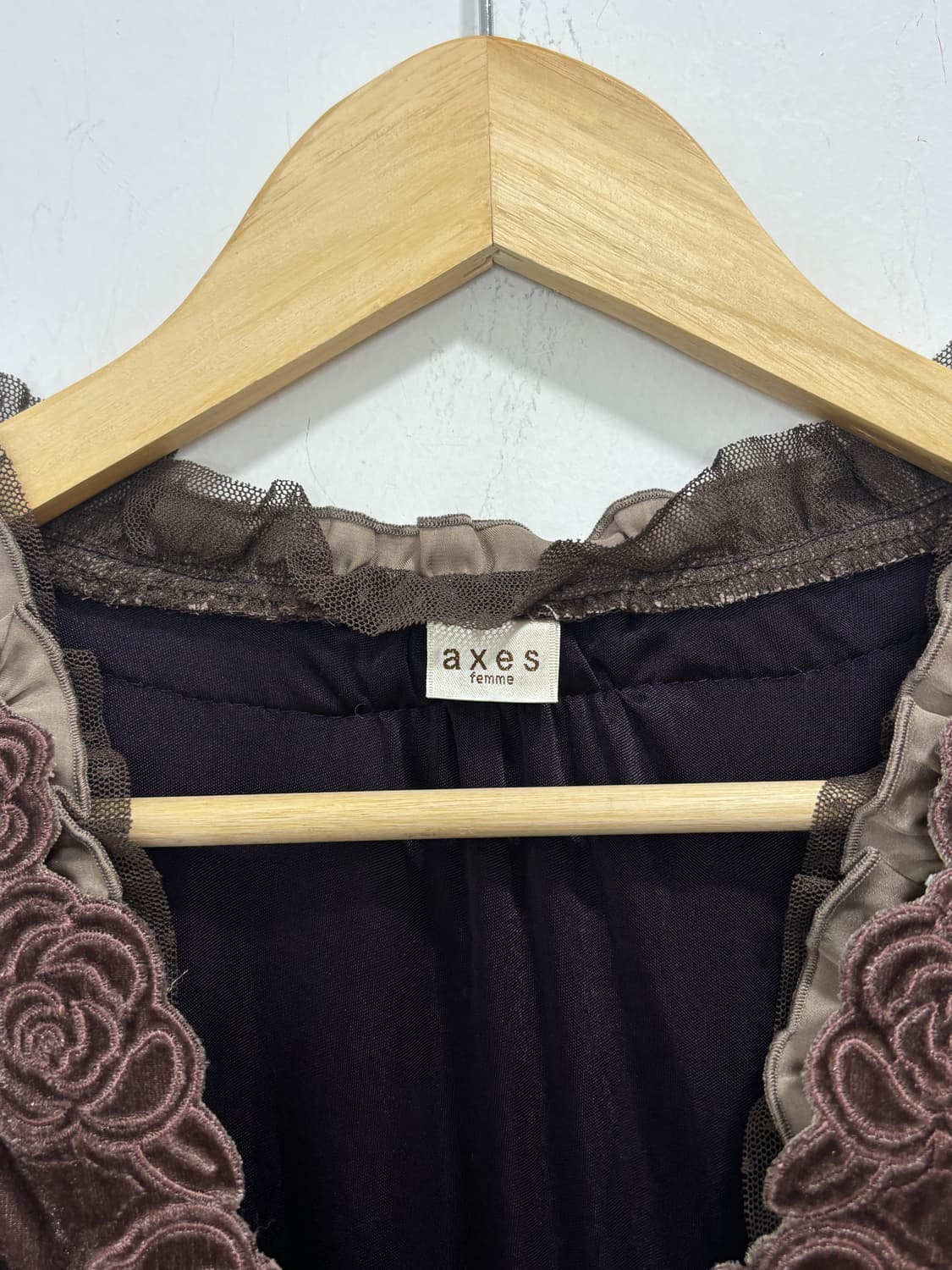 액시즈 팜 자주빛 레이스 꽃 반팔 레이어드 원피스 상품이미지9