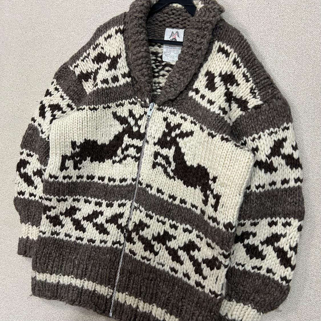 (XL) 캐나다 헤비울 핸드메이드 코위찬 니트 집업 상품이미지2