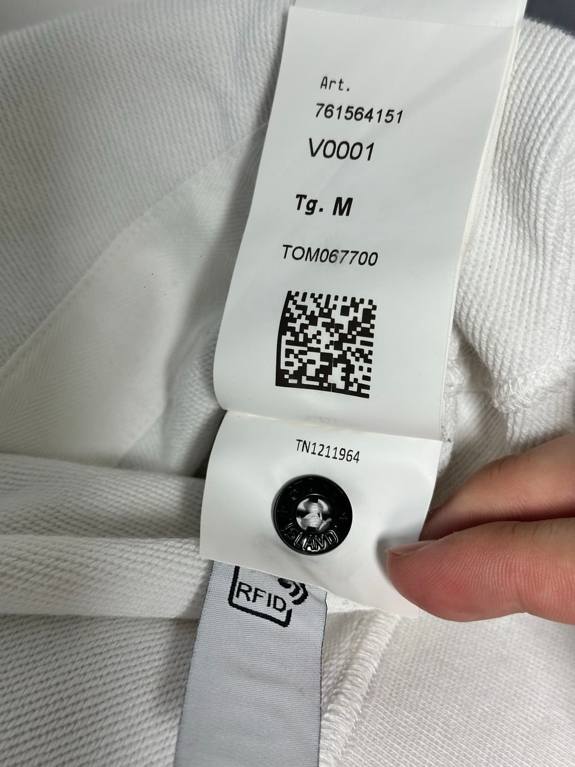 정품 스톤아일랜드 브러쉬드 코튼 후드티(M사이즈/화이트) 상품이미지5