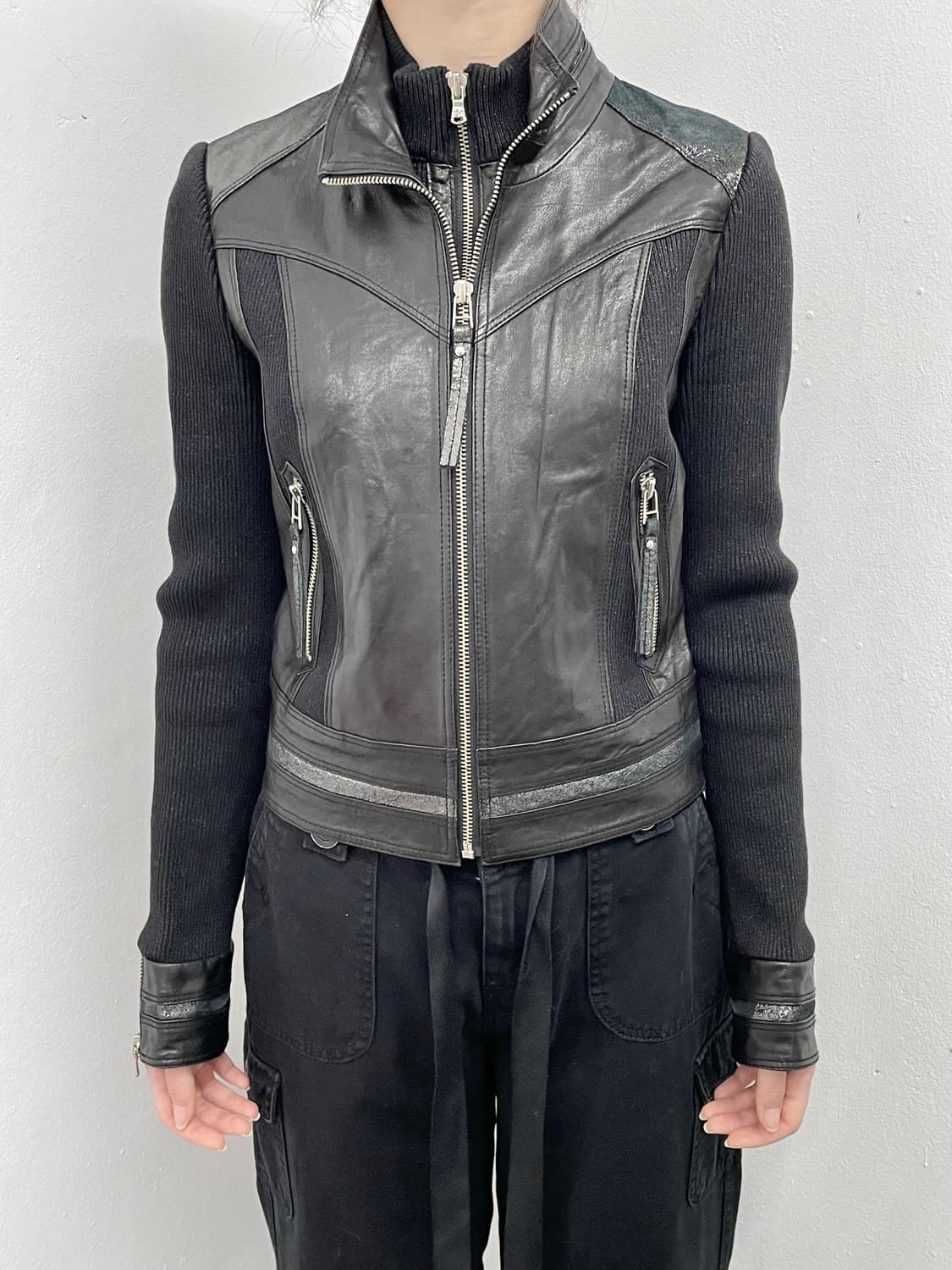 락시크 양가죽 레이어드 자켓 상품이미지3