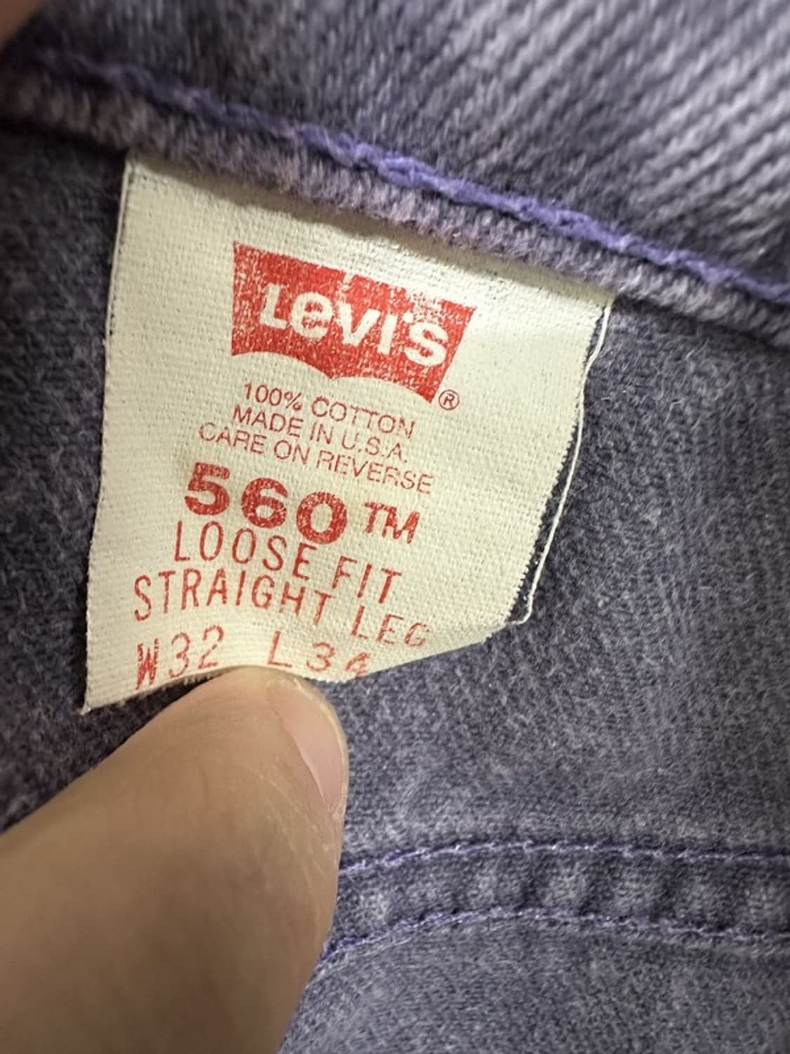 [W32L34] LEVI'S 560 90s USA 오렌지탭 컬러데님 상품이미지6