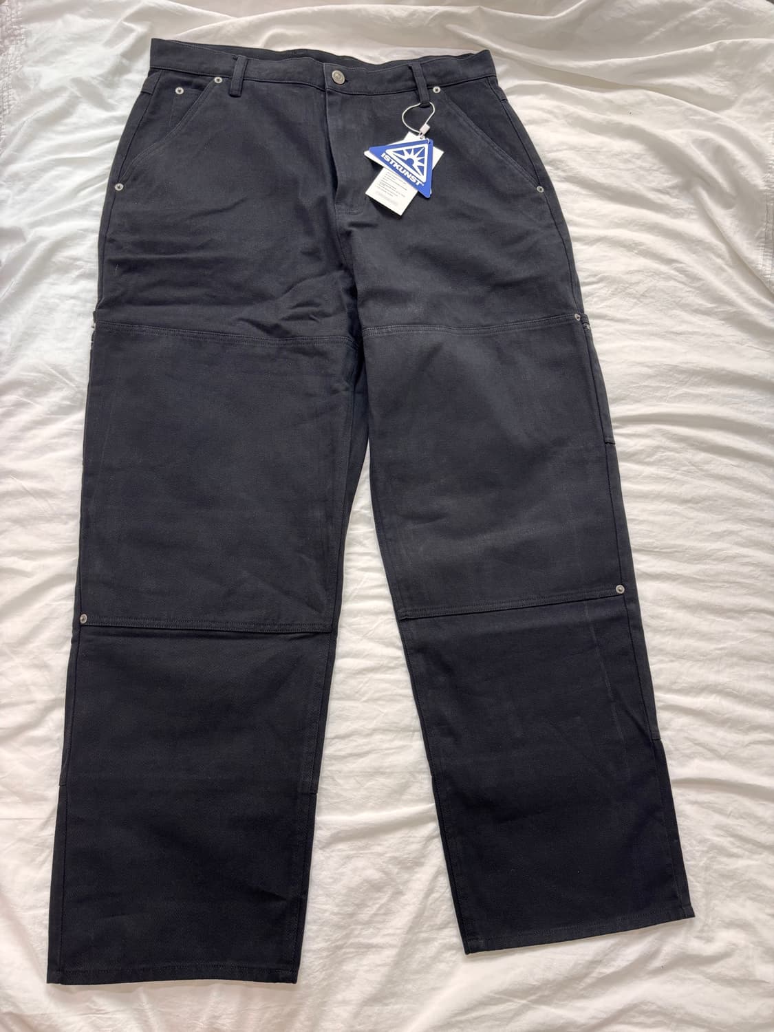 ISTKUNST Washed Cotton Double Knee Pants 상품이미지1