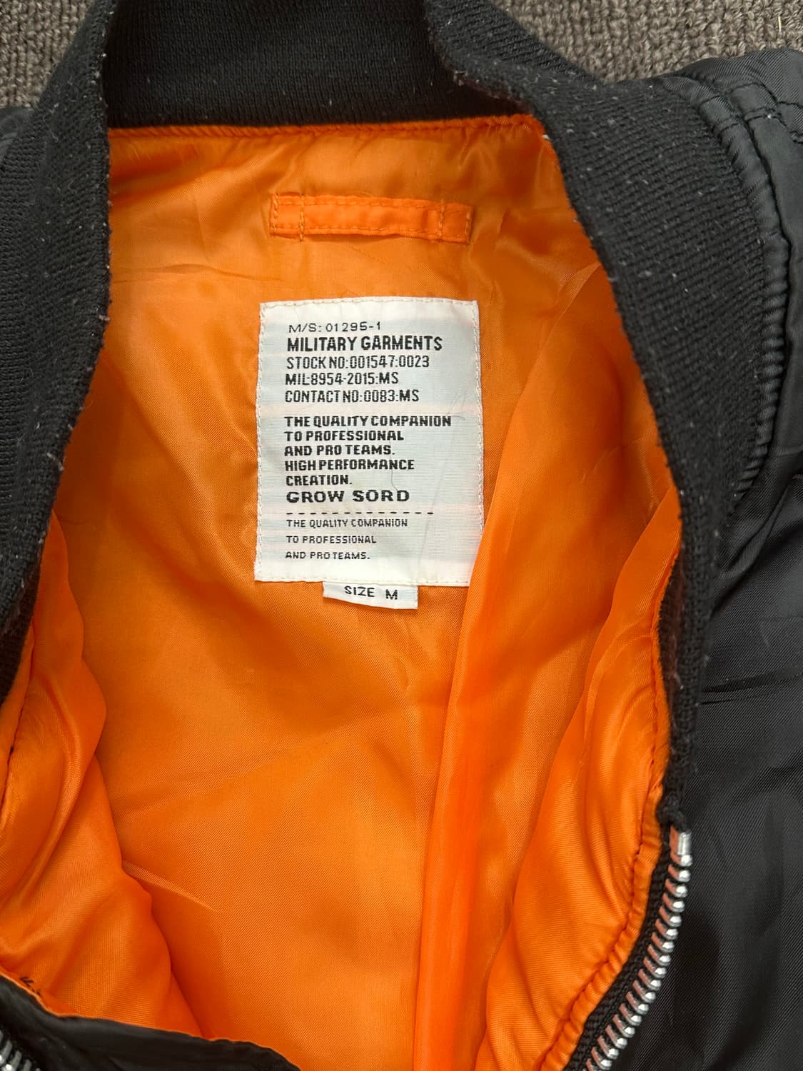 M)GROW SORD 빈티지 MA-1 항공점퍼 상품이미지4