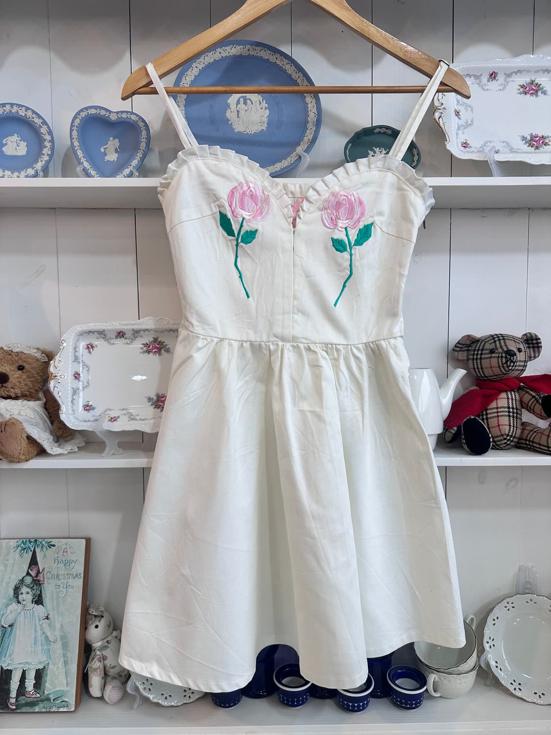 로즈 자수 코르셋무드 뷔스티에 원피스 상품이미지1