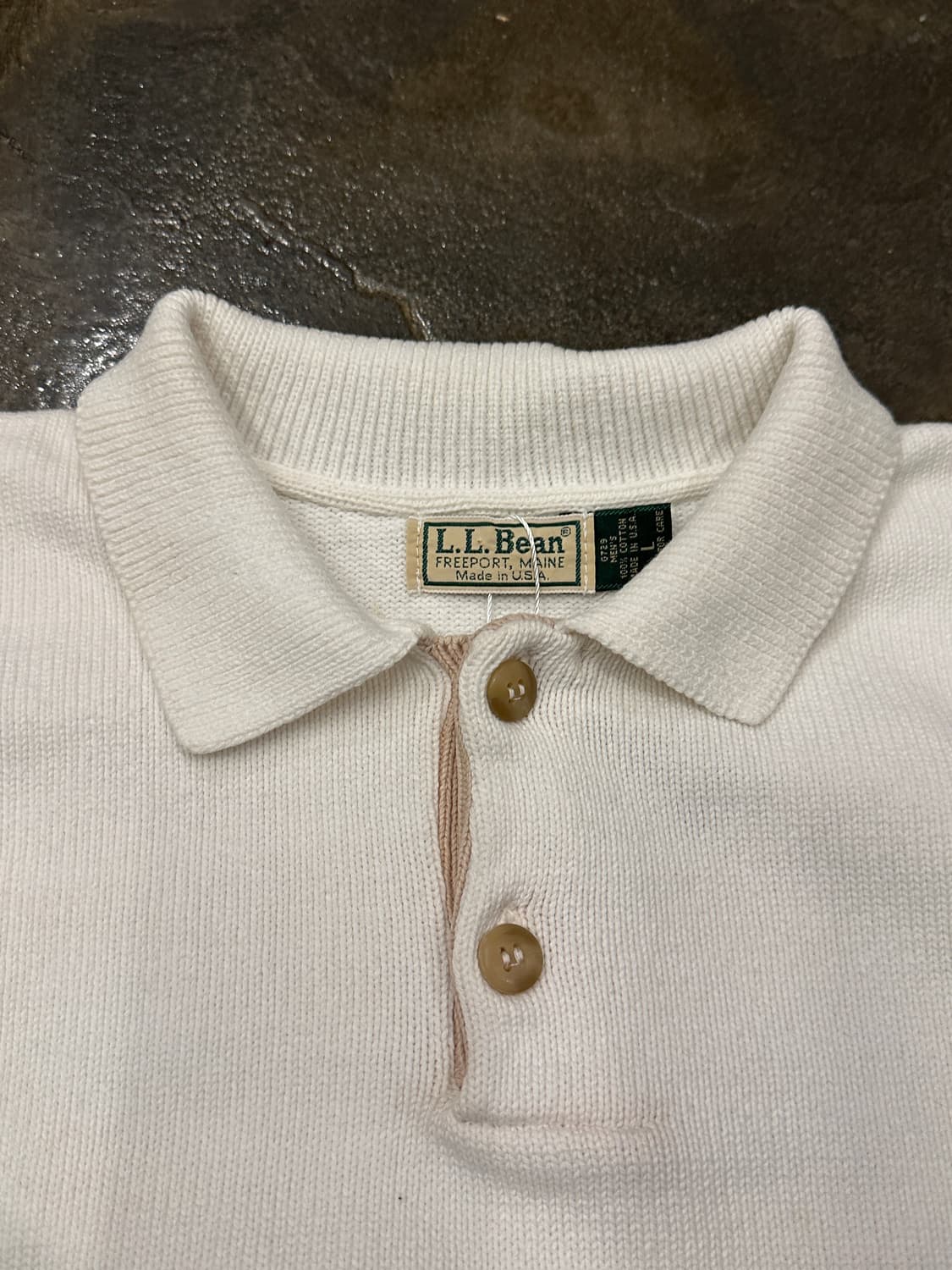 90s LL Bean  엘엘빈 USA 버튼 니트 헨리넥 L 상품이미지3