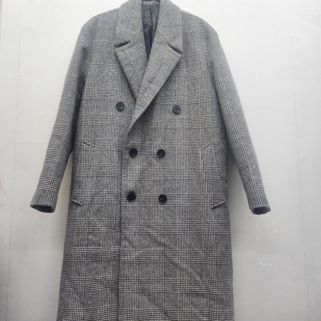 드로우핏 체크패턴 롱 버진울 혼방 코트 M(M) 상품이미지1