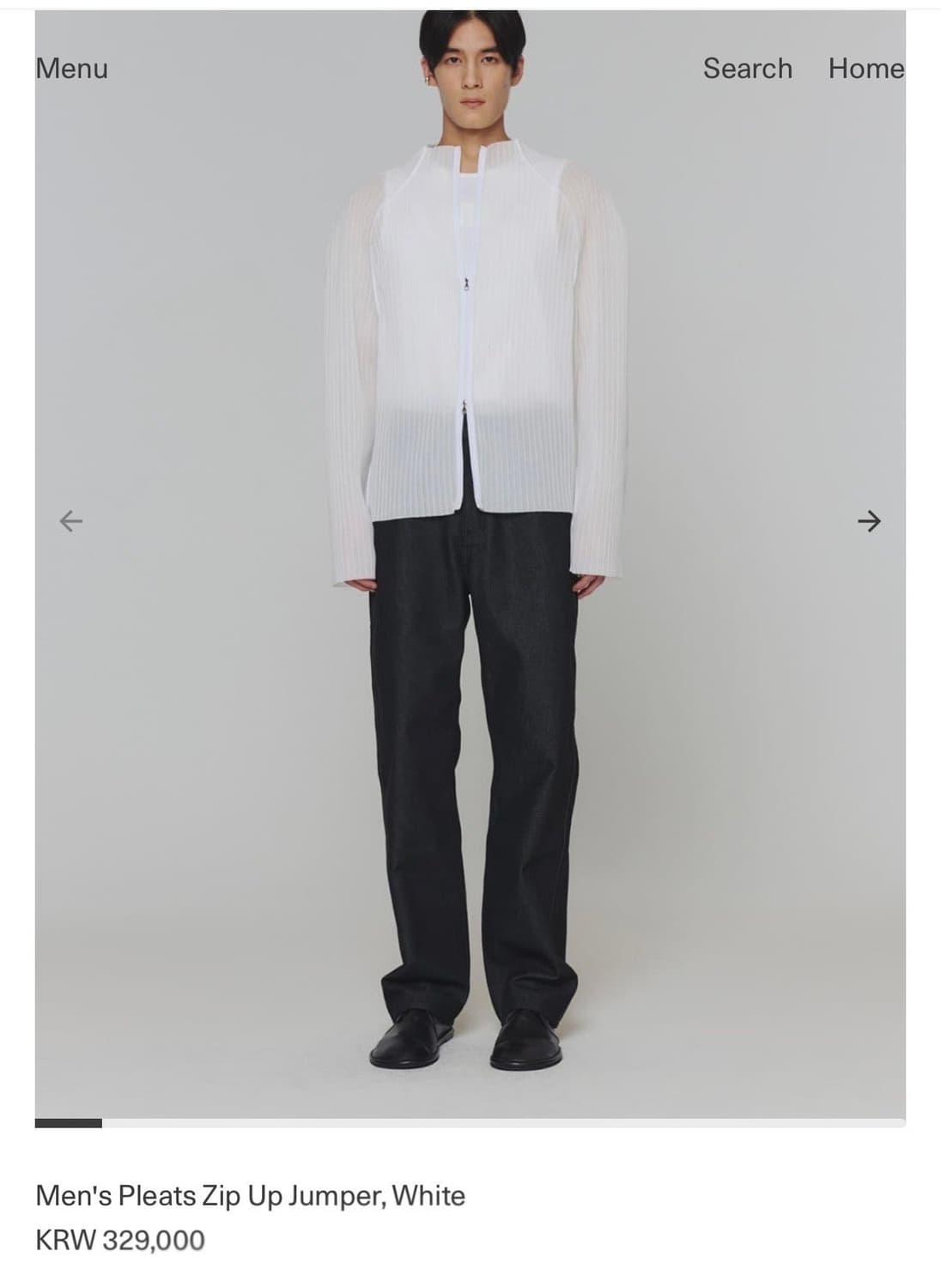 아모멘토 플리츠 집업 화이트 L 상품이미지1