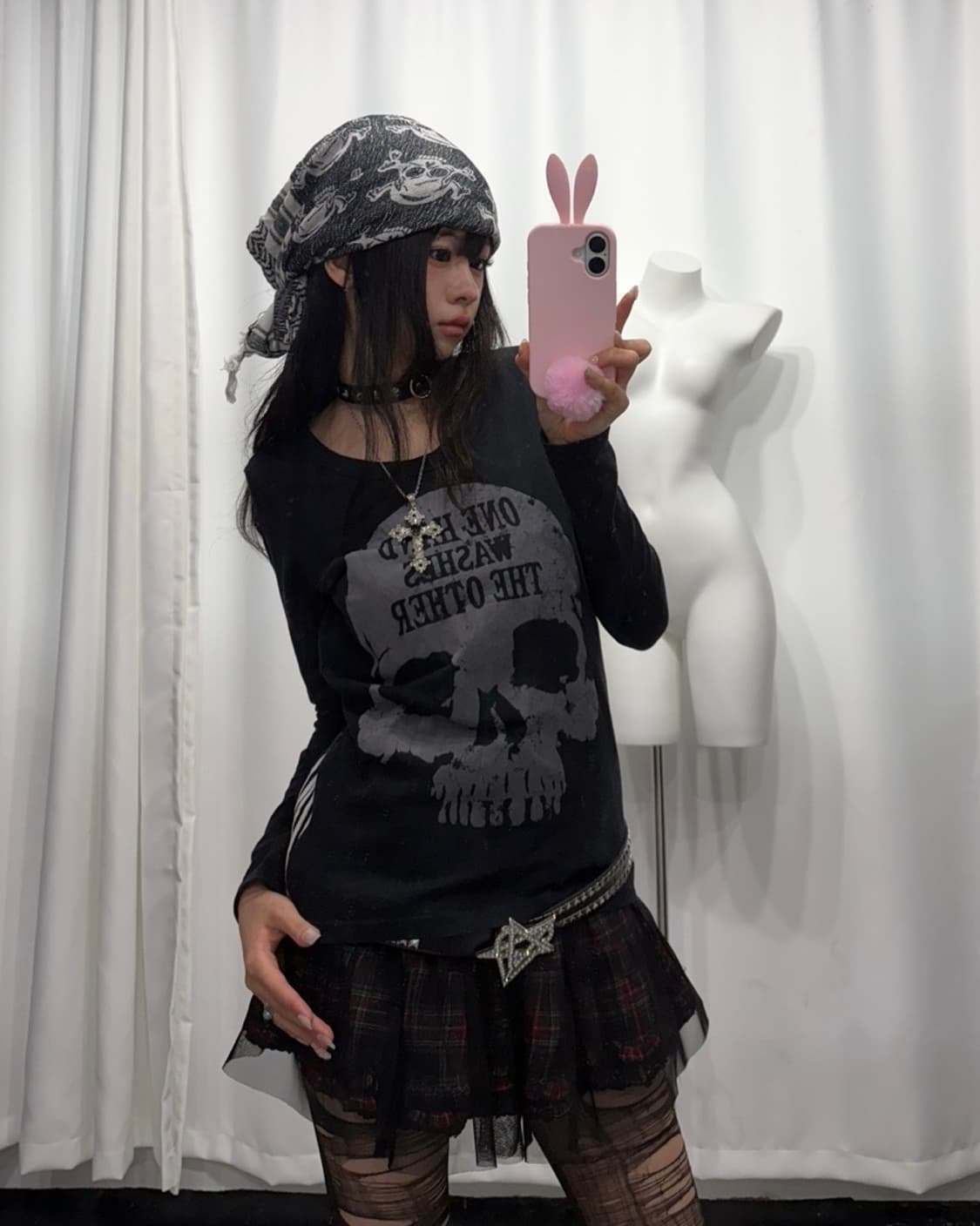 🎸블랙 스컬 프린팅 롱슬리브🎸 상품이미지2