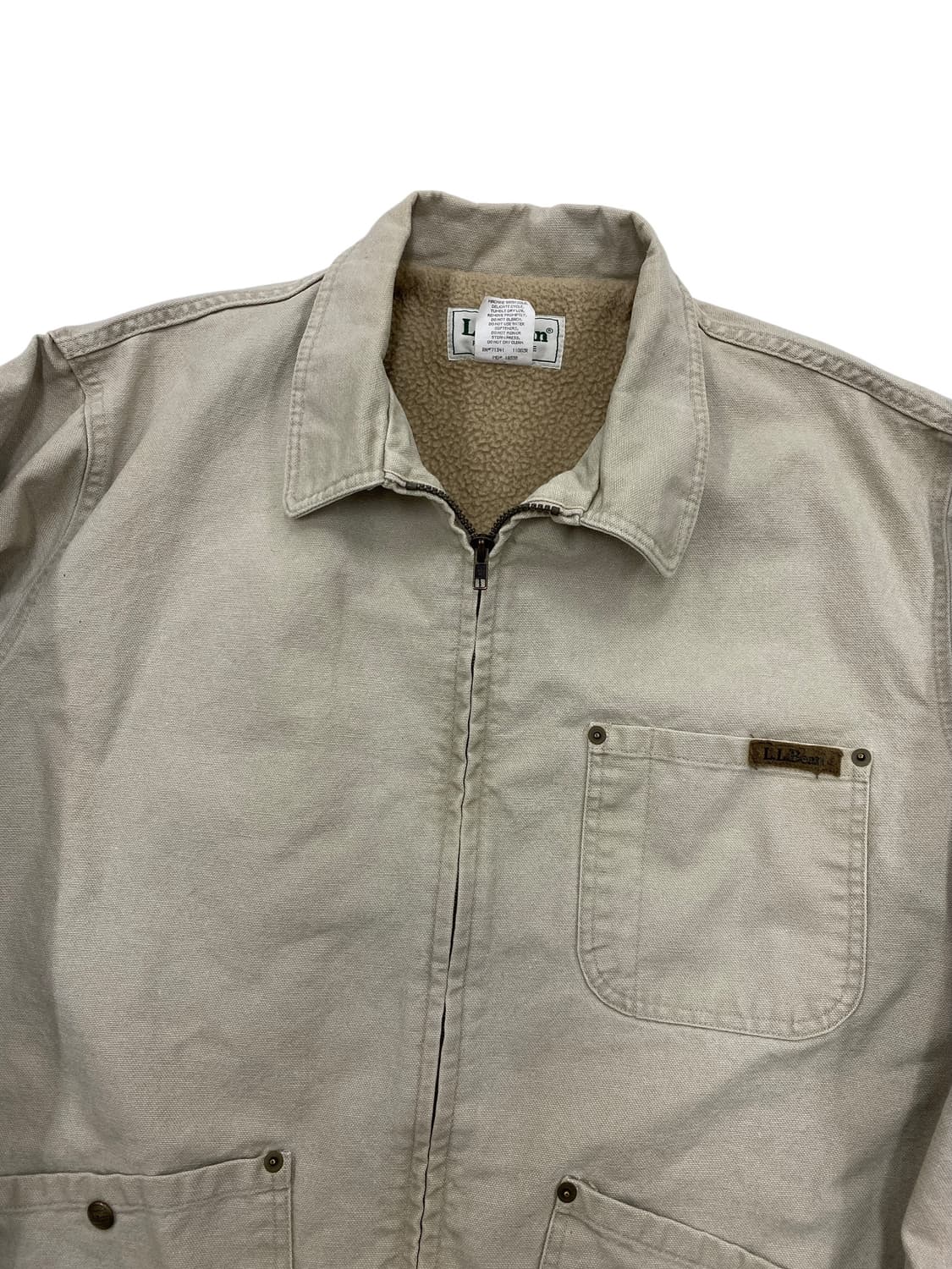 90‘s 엘엘빈 플리스 안감 캔버스 워크 자켓 상품이미지3