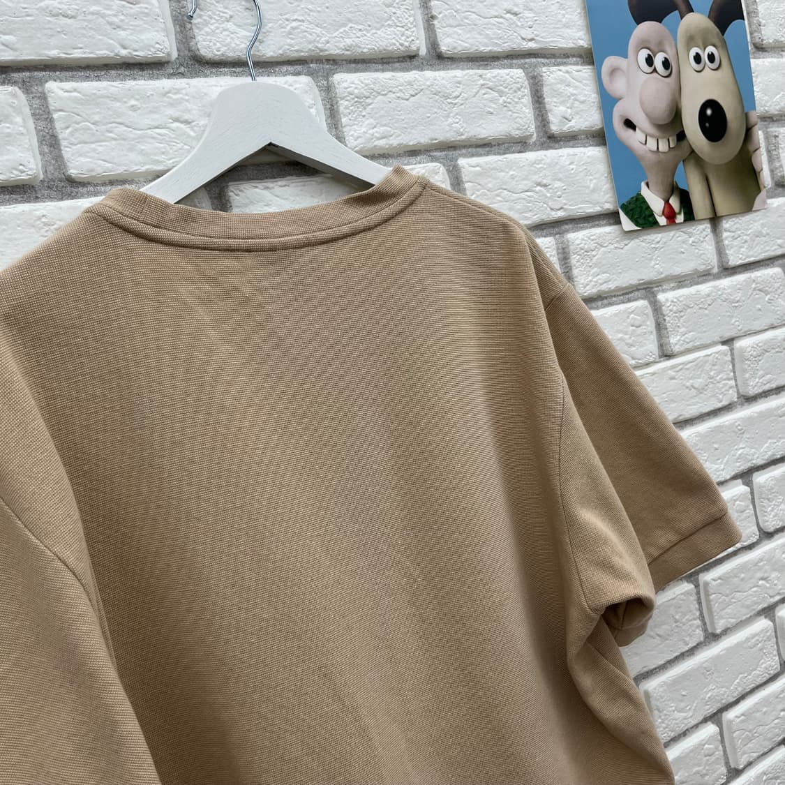 라코스테 베이지 오버핏 반팔 티셔츠-XL 상품이미지5