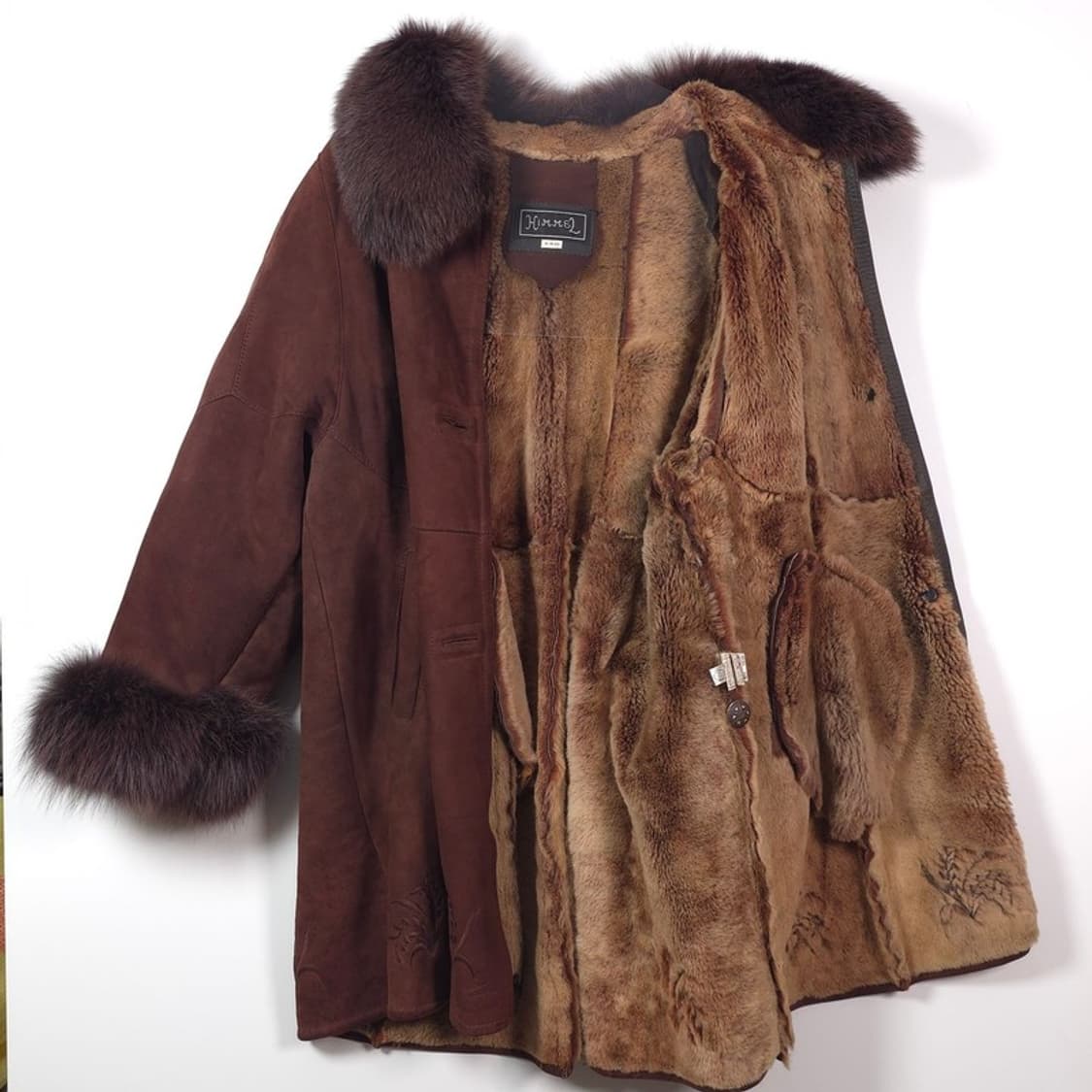 HIMMEL 천연 양가죽 양털 시어링 무스탕 코트 상품이미지7