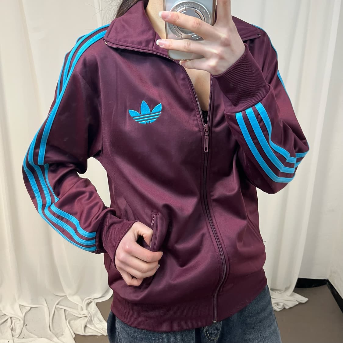Adidas burgundy Firebird jersey 상품이미지3