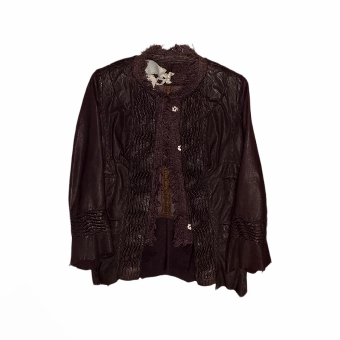 00’s Vintage Shirred Leather Jacket 상품이미지1