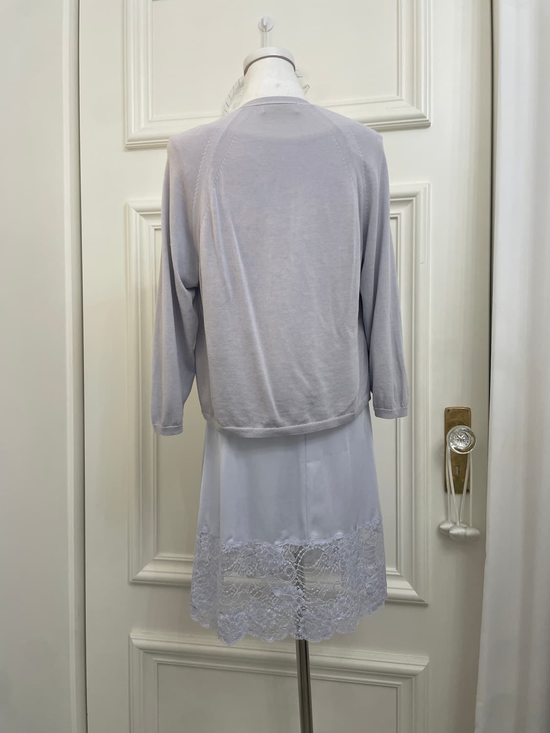 blueberry basic open cardigan&lace slip 상품이미지3