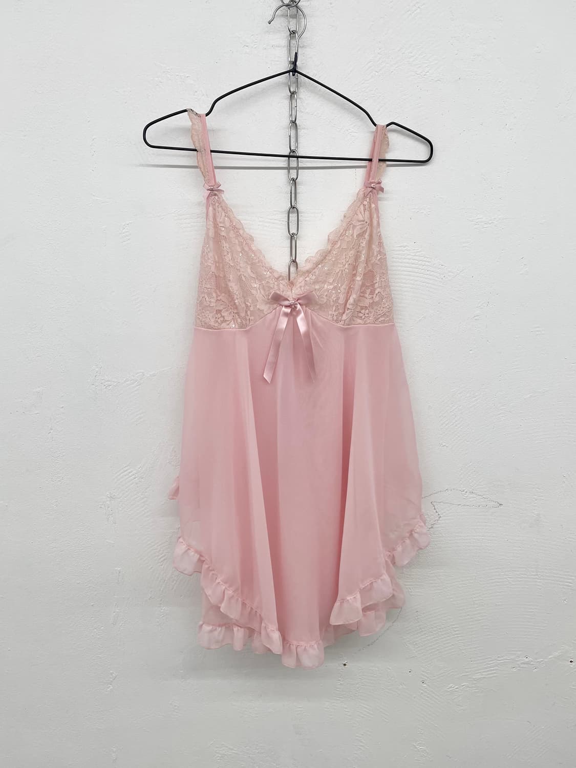 에블린 핑크 프릴 리본 슬립 상품이미지5